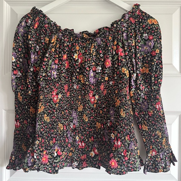 by TiMo Floral Smocked Off The Shoulder Blouse - Picture 1 of 7